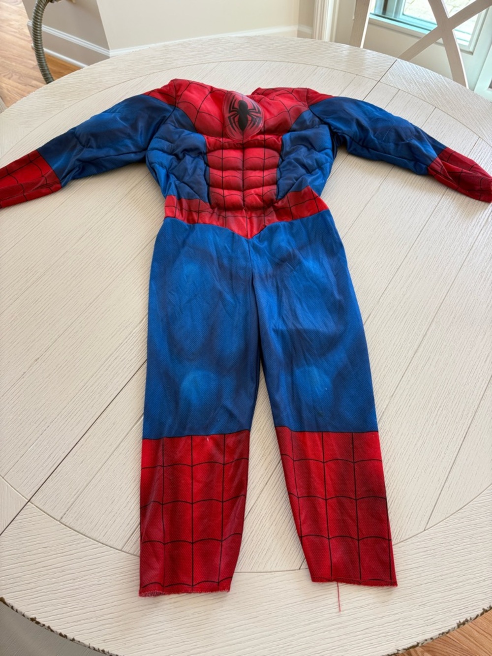 Spiderman Red and Blue Padded Muscle Kids Superhero Costume - I have the mask
